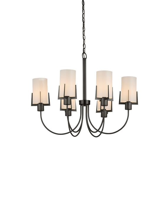 Currey and Company - 9000-1492 - Six Light Chandelier - Macklin - Oil Rubbed Bronze / White