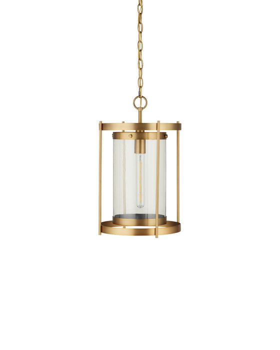 Currey and Company - 9000-1493 - One Light Pendant - Pippin - Antique Brass / Clear