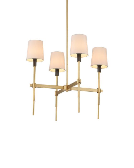Currey and Company - 9000-1494 - Four Light Chandelier - Grigsby - Antique Brass / Bronze
