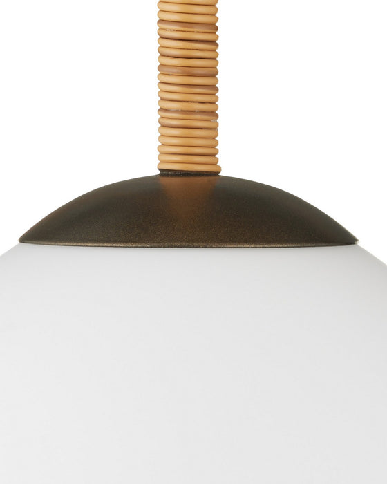 Currey and Company - 9500-0029 - One Light Outdoor Lantern - Denison - Natural / Bronze / Frosted White