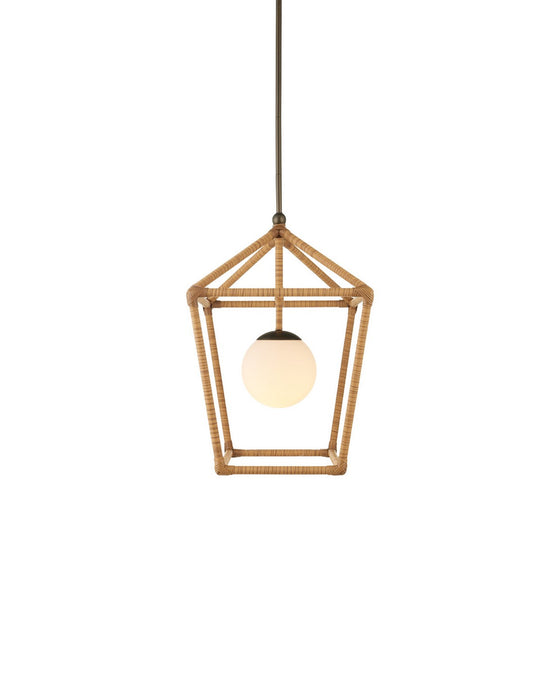 Currey and Company - 9500-0030 - Two Light Outdoor Lantern - Denison - Natural / Bronze / Frosted White