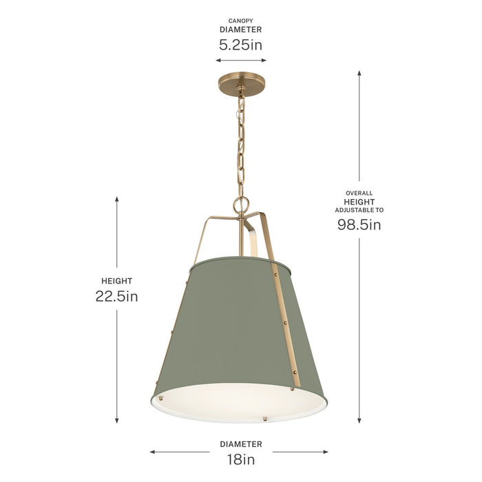 Kichler - 52711HGN - Two Light Pendant - Etcher - HERITAGE GREEN