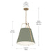 Kichler - 52711HGN - Two Light Pendant - Etcher - HERITAGE GREEN