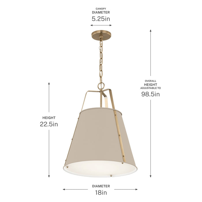 Kichler - 52711GRG - Two Light Pendant - Etcher - Greige