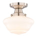 Vaxcel - C0351 - One Light Semi-Flush Mount - Eastgate - Satin Nickel