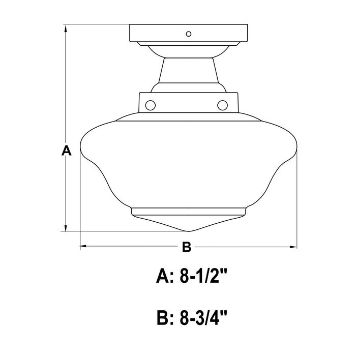 Vaxcel - C0351 - One Light Semi-Flush Mount - Eastgate - Satin Nickel