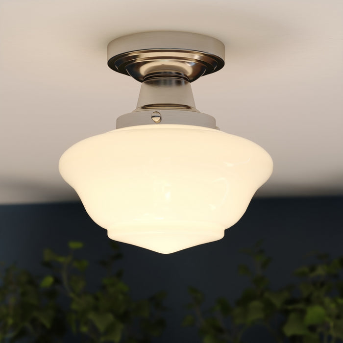 Vaxcel - C0351 - One Light Semi-Flush Mount - Eastgate - Satin Nickel