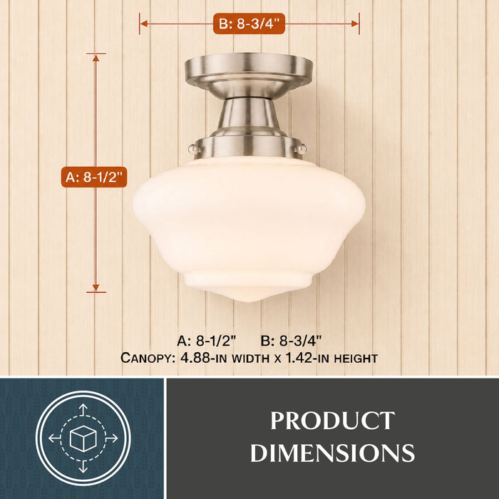 Vaxcel - C0351 - One Light Semi-Flush Mount - Eastgate - Satin Nickel