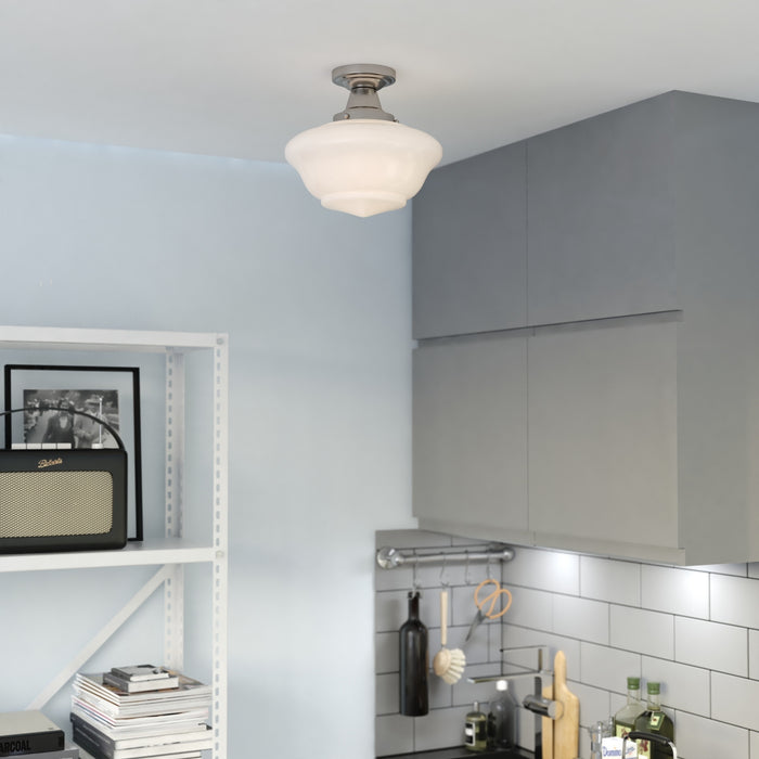 Vaxcel - C0352 - One Light Semi-Flush Mount - Eastgate - Satin Nickel
