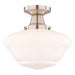 Vaxcel - C0352 - One Light Semi-Flush Mount - Eastgate - Satin Nickel