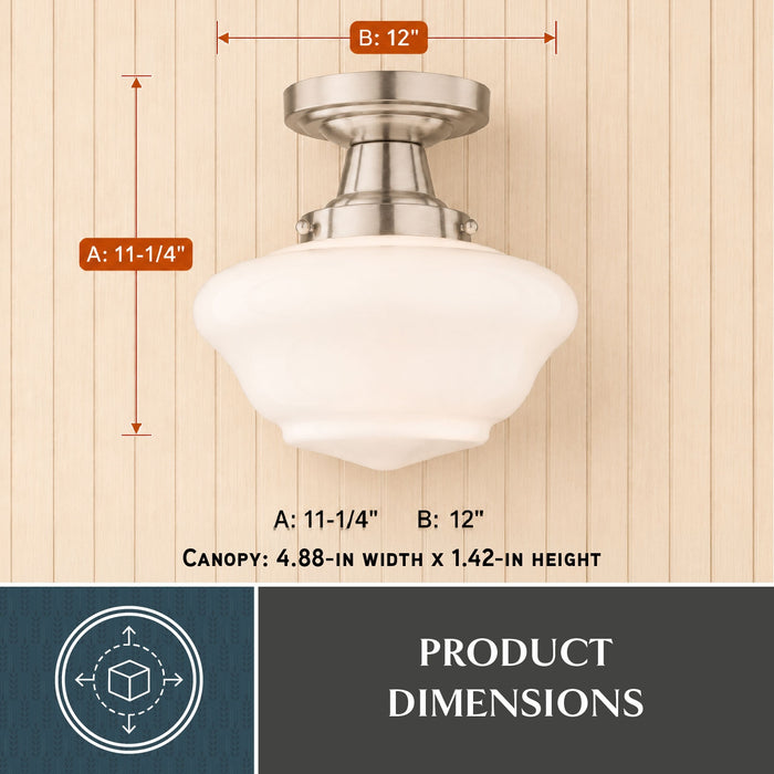 Vaxcel - C0352 - One Light Semi-Flush Mount - Eastgate - Satin Nickel