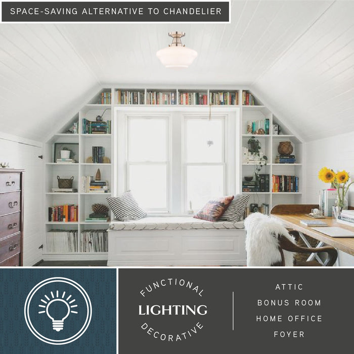 Vaxcel - C0352 - One Light Semi-Flush Mount - Eastgate - Satin Nickel