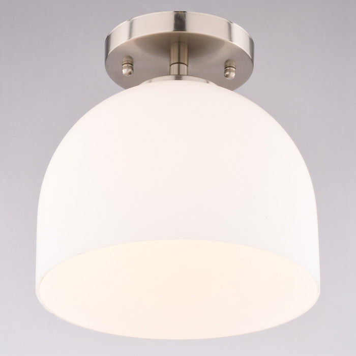 Vaxcel - C0353 - One Light Semi-Flush Mount - Shelby - Satin Nickel