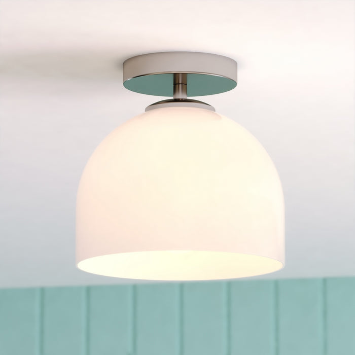 Vaxcel - C0353 - One Light Semi-Flush Mount - Shelby - Satin Nickel