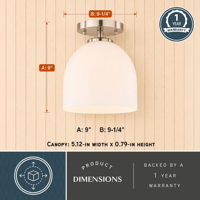 Vaxcel - C0353 - One Light Semi-Flush Mount - Shelby - Satin Nickel