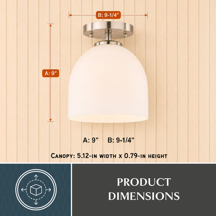 Vaxcel - C0353 - One Light Semi-Flush Mount - Shelby - Satin Nickel