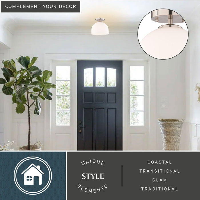 Vaxcel - C0353 - One Light Semi-Flush Mount - Shelby - Satin Nickel