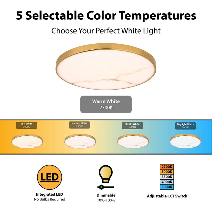Vaxcel - C0357 - LED Flush Mount - Aurelia - Brushed Brass