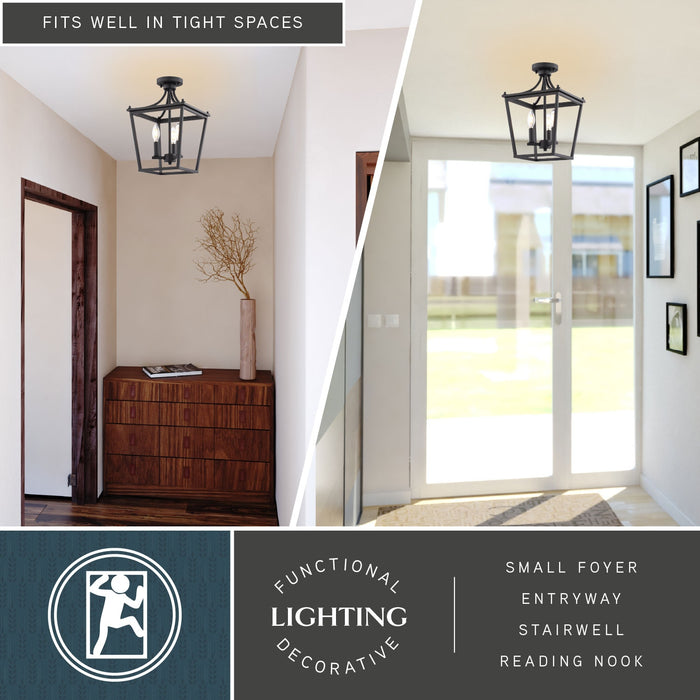 Vaxcel - C0377 - Three Light Semi-Flush Mount - Cottage Grove - Matte Black