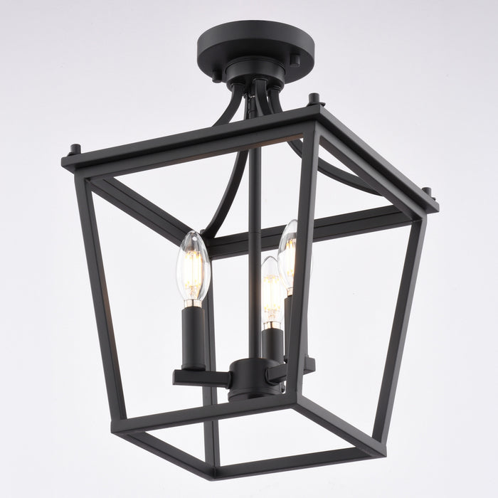 Vaxcel - C0377 - Three Light Semi-Flush Mount - Cottage Grove - Matte Black