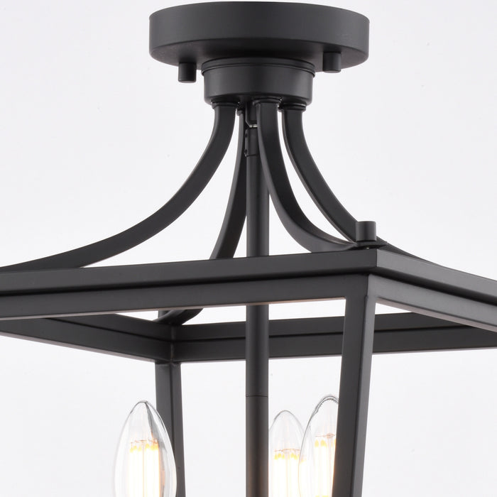 Vaxcel - C0377 - Three Light Semi-Flush Mount - Cottage Grove - Matte Black