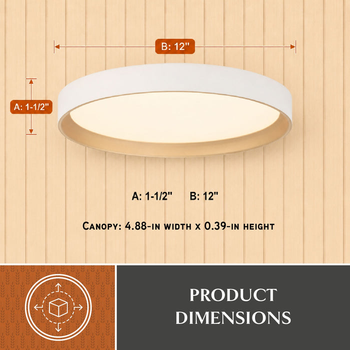 Vaxcel - C0382 - LED Flush Mount - Darien - White and Gold