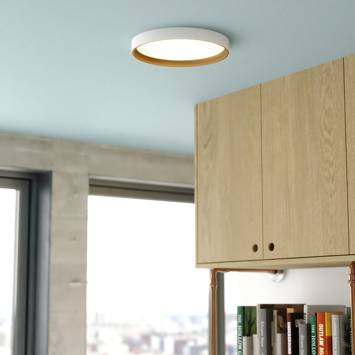 Vaxcel - C0382 - LED Flush Mount - Darien - White and Gold