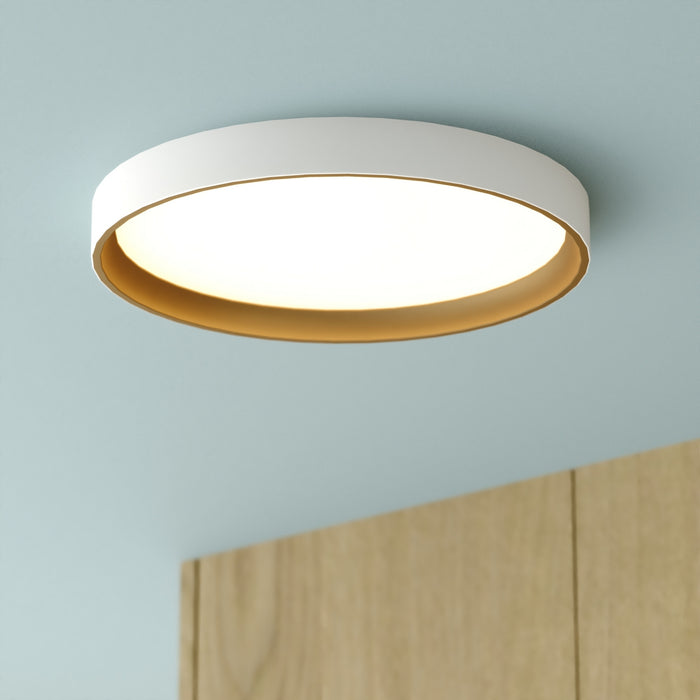 Vaxcel - C0382 - LED Flush Mount - Darien - White and Gold