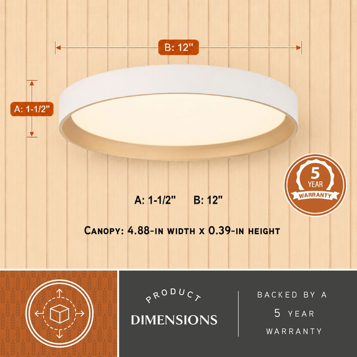 Vaxcel - C0382 - LED Flush Mount - Darien - White and Gold