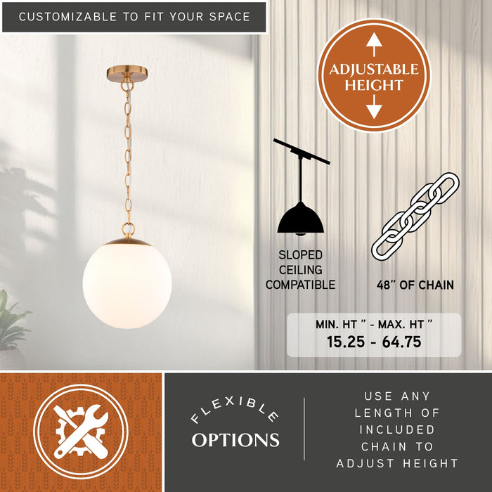 Vaxcel - P0454 - One Light Pendant - Linden - Muted Brass