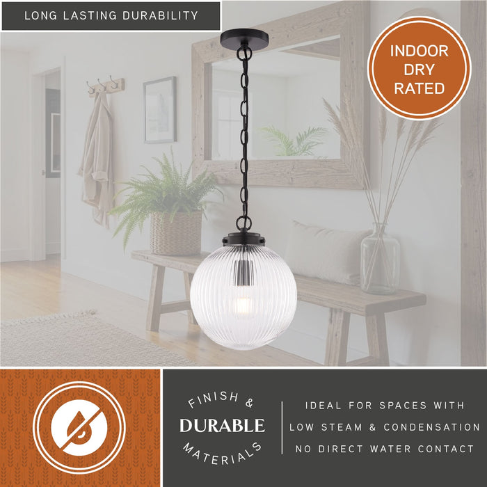 Vaxcel - P0456 - One Light Pendant - Linden - Matte Black
