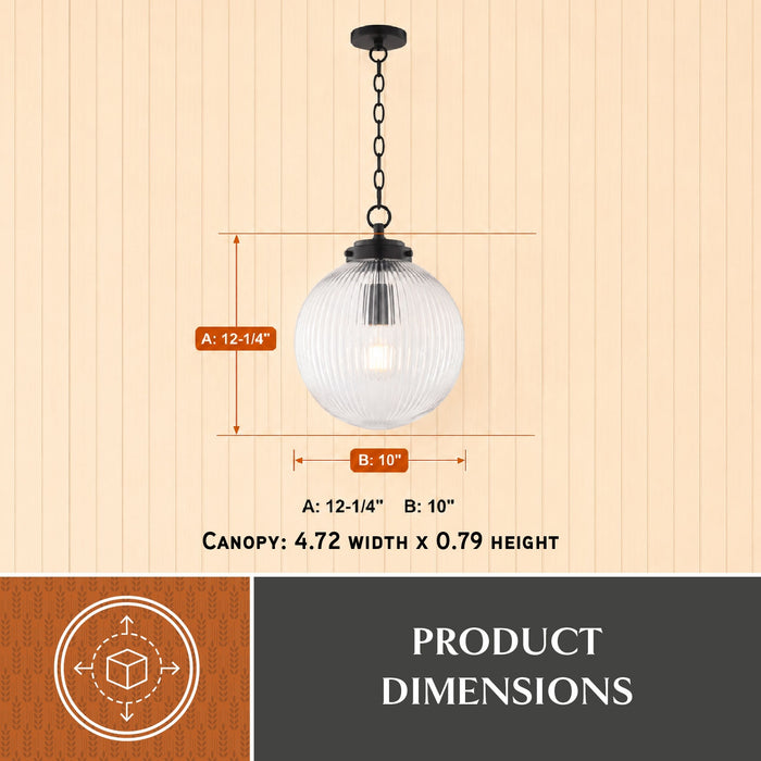 Vaxcel - P0456 - One Light Pendant - Linden - Matte Black