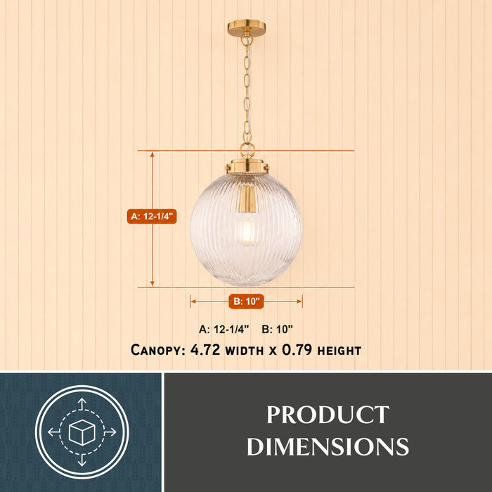 Vaxcel - P0457 - One Light Pendant - Linden - Muted Brass