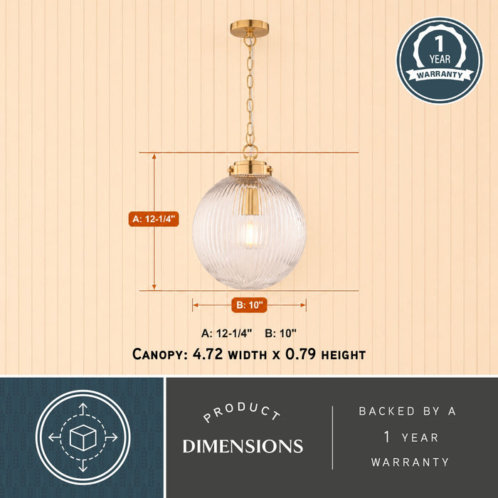 Vaxcel - P0457 - One Light Pendant - Linden - Muted Brass