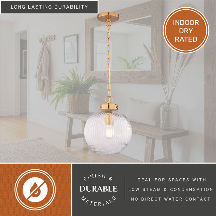 Vaxcel - P0457 - One Light Pendant - Linden - Muted Brass