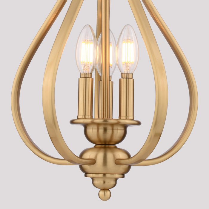 Vaxcel - P0465 - Three Light Pendant - Monrovia - Muted Brass