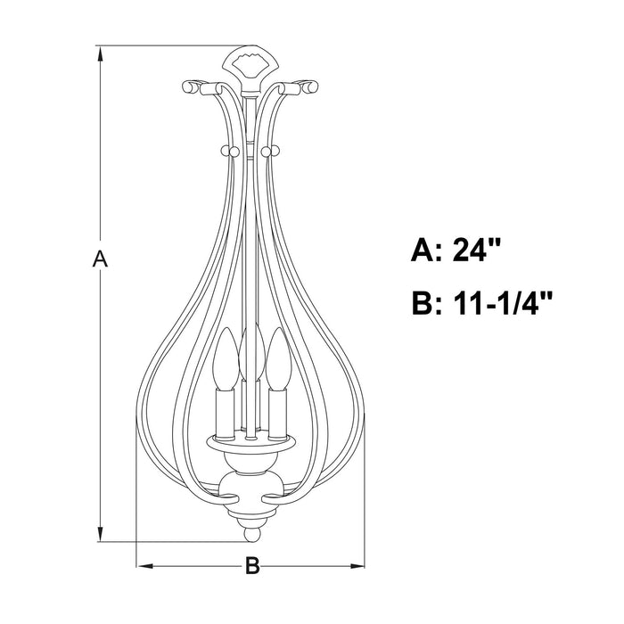 Vaxcel - P0465 - Three Light Pendant - Monrovia - Muted Brass