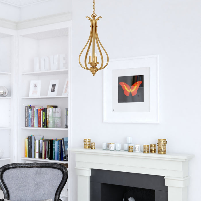 Vaxcel - P0465 - Three Light Pendant - Monrovia - Muted Brass