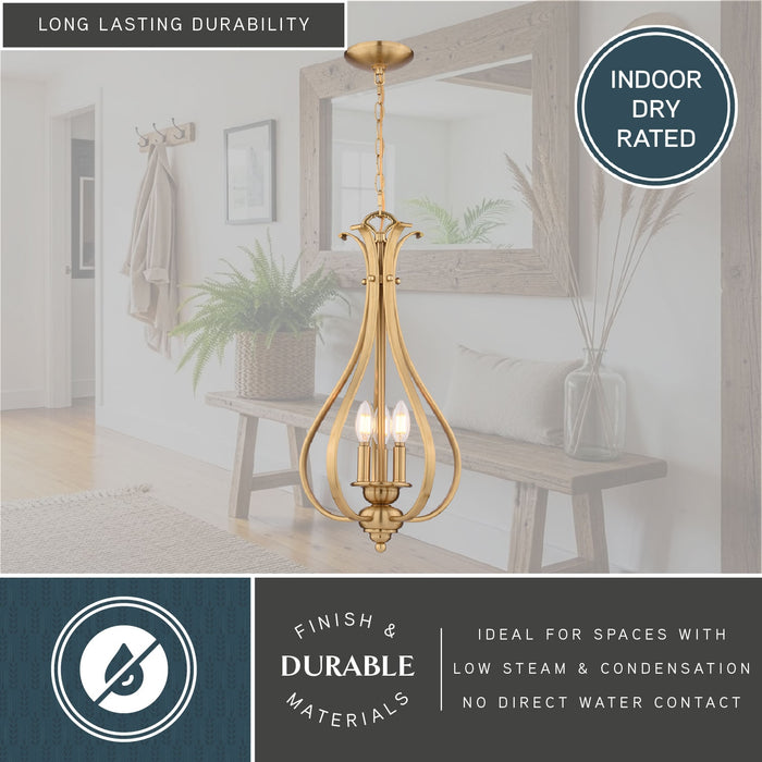 Vaxcel - P0465 - Three Light Pendant - Monrovia - Muted Brass