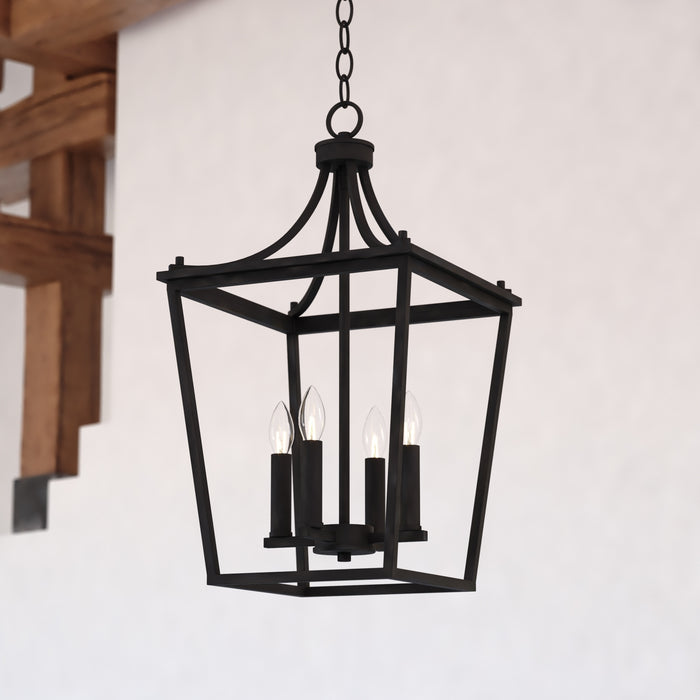 Vaxcel - P0466 - Four Light Pendant - Cottage Grove - Matte Black