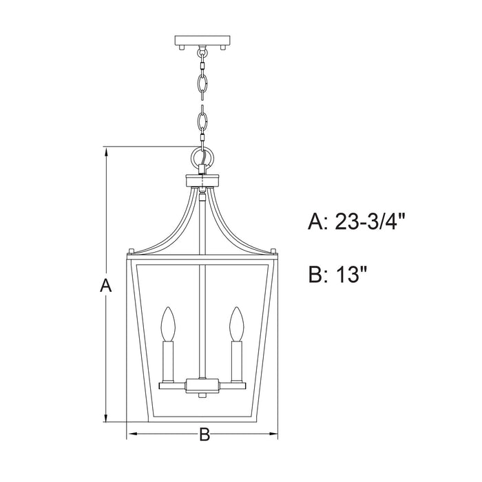 Vaxcel - P0466 - Four Light Pendant - Cottage Grove - Matte Black