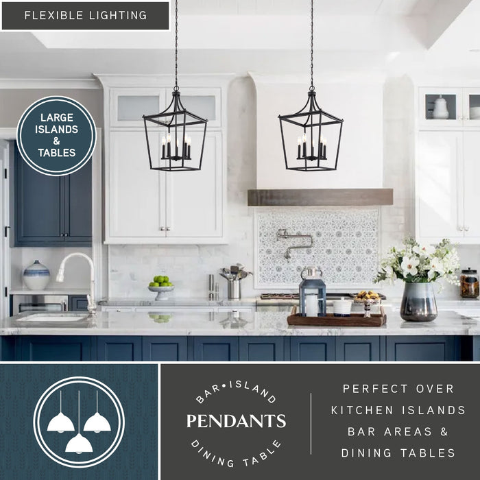 Vaxcel - P0467 - Five Light Pendant - Cottage Grove - Matte Black