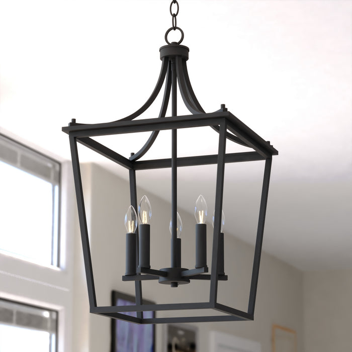 Vaxcel - P0467 - Five Light Pendant - Cottage Grove - Matte Black