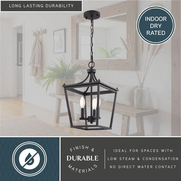 Vaxcel - P0477 - Three Light Pendant - Cottage Grove - Matte Black