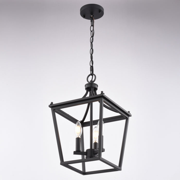 Vaxcel - P0477 - Three Light Pendant - Cottage Grove - Matte Black