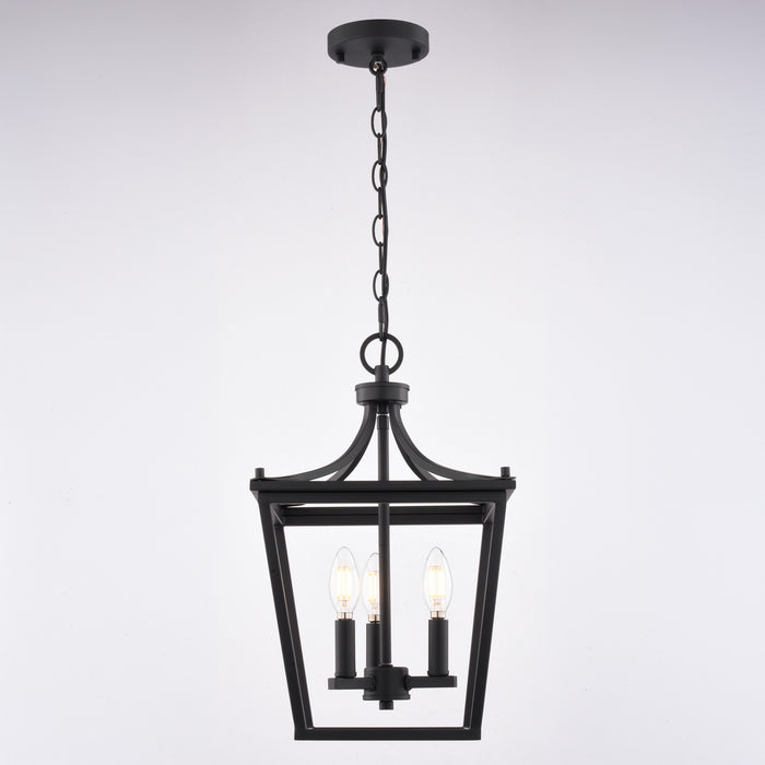 Vaxcel - P0477 - Three Light Pendant - Cottage Grove - Matte Black