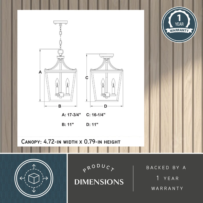 Vaxcel - P0477 - Three Light Pendant - Cottage Grove - Matte Black