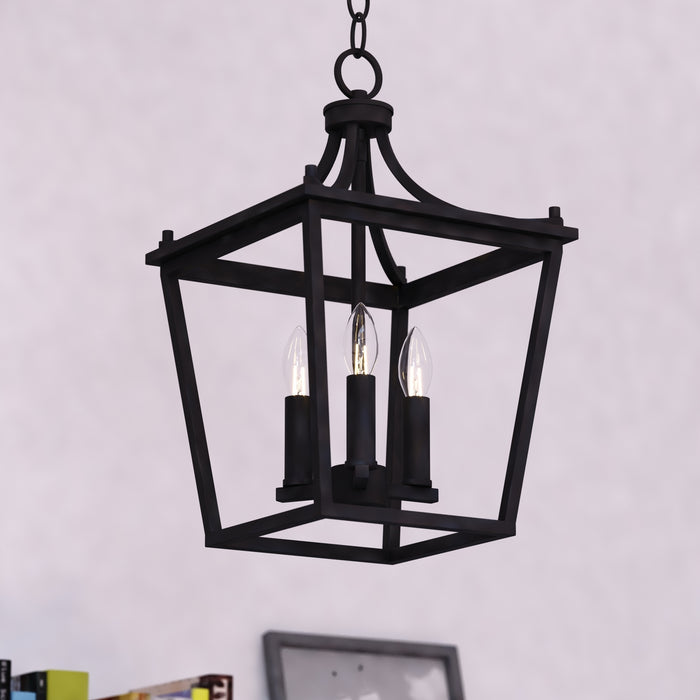 Vaxcel - P0477 - Three Light Pendant - Cottage Grove - Matte Black