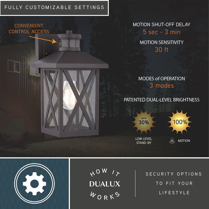 Vaxcel - T0844 - One Light Outdoor Motion Sensor Wall Light - Rockford - Bronze