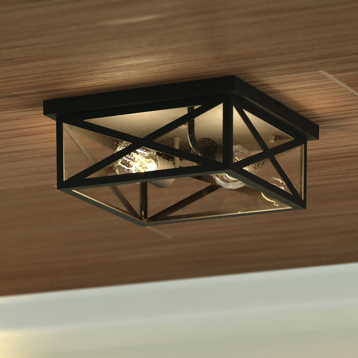 Vaxcel - T0845 - Two Light Outdoor Flush Mount - Rockford - Textured Black